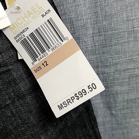 Michael Kors NWT black stretch denim JEANS MSRP $99 rhinestones women's SZ 12 - Picture 5 of 9